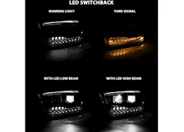 Anzo, Usa 09-18 ram 1500/2500/3500 led projector plank style switchback hl halo black amber (oe style)