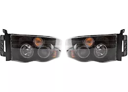 Anzo, Usa 02-05 ram 1500/ 03-05 ram 2500/3500 projector headlights w/ halo black clear amb