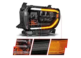 Anzo, Usa 14-21 tundra led crystal headlights w/switchback black housing w/drl