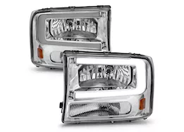 Anzo, Usa 00-04 excursion/99-04 f250/f350/f450 crystal headlights w/light bar chrome housing