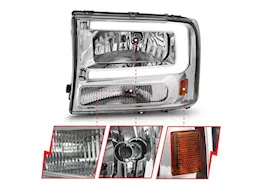 Anzo, Usa 00-04 excursion/99-04 f250/f350/f450 crystal headlights w/light bar chrome housing