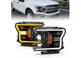 Anzo, Usa 18-20 f150 full led projctr headlights w/light bar switchback black housing