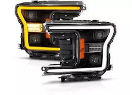 Anzo, Usa 18-20 f150 full led projctr headlights w/light bar switchback black housing