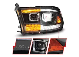 Anzo, Usa 09-18 ram 1500 square projector headlights w/switchback light bar black housing