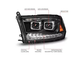 Anzo, Usa 09-18 ram 1500 square projector headlights w/switchback light bar black housing