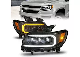 Anzo, Usa 15-22 colorado black housing full led projector headlight w/seq switchback light bar and initiation