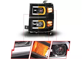 Anzo, Usa 14-15 silverado 1500 led tube square projector headlights black housing