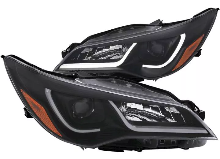 Anzo, Usa 15-16 camry 4dr projector headlights w/plank style design black w/amber drive/pass