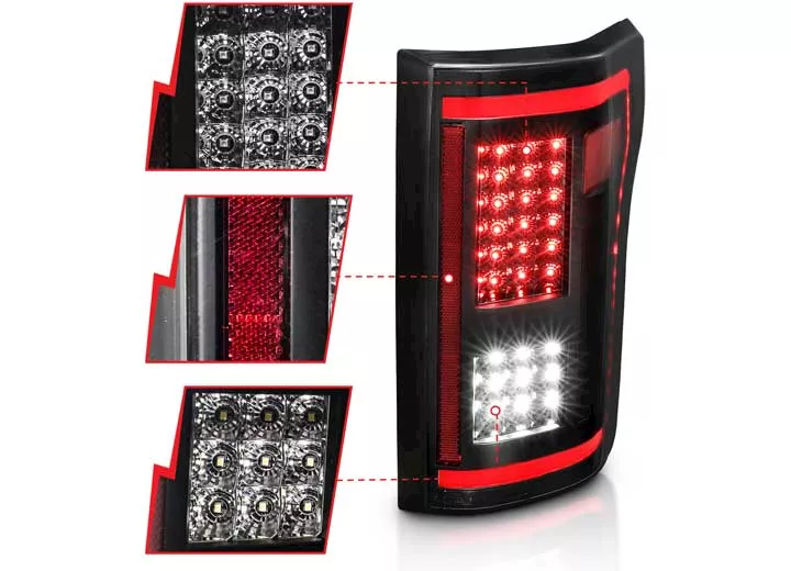 Anzo, Usa 15-18 f150 led taillights smoke w/ sequential pair