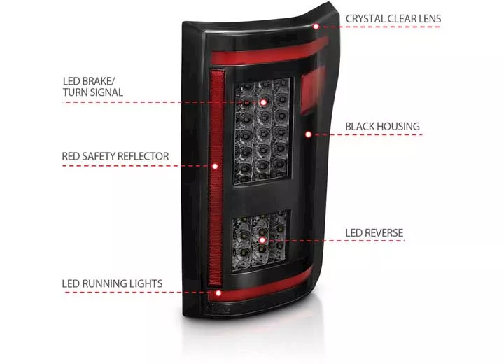 Anzo, Usa 15-18 f150 led taillights smoke w/ sequential pair