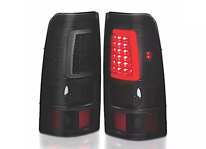 Anzo, Usa 99-02 silverado/sierra 1500/ 2500/3500 hd led taillights plank style black w/smo