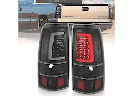 Anzo, Usa 03-06 silverado 1500/ 2500/3500 hd led taillights plank style black w/clear lens