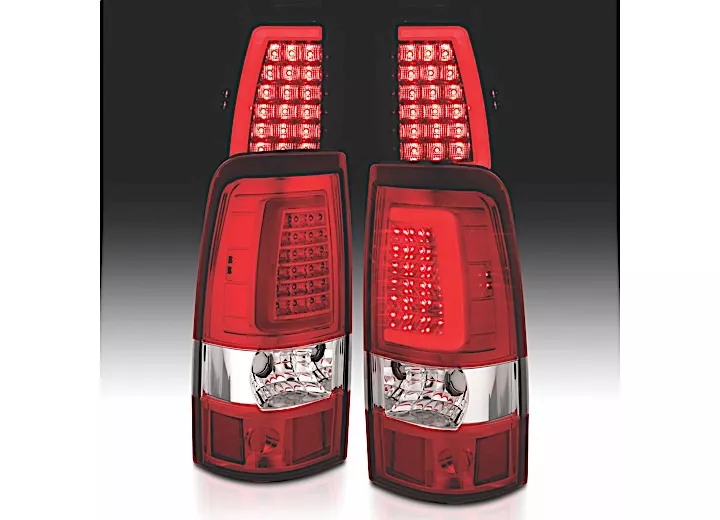 Anzo, Usa 03-06 silverado 1500/ 2500/3500 hd led taillights plank style chrome with red/cl