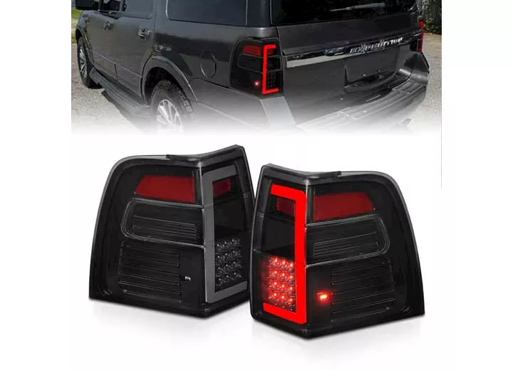 Anzo, Usa 07-17 expedition led tail lights w/light bar sequential black housing smoke lens