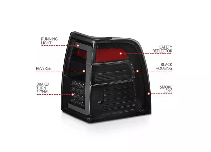 Anzo, Usa 07-17 expedition led tail lights w/light bar sequential black housing smoke lens