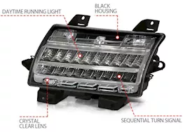 Anzo, Usa 18-c wrangler jl led chrome clear w/ sequential signal