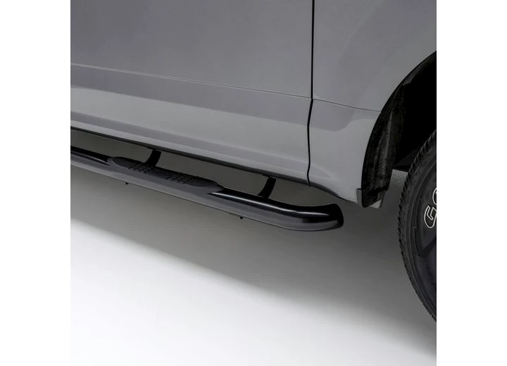 Aries 19-c silverado/sierra 1500 extended cab 3in round semi-gloss black steel side bars Main Image