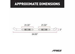 Aries 19-c ram 1500 crew cab 3in round black steel side bars