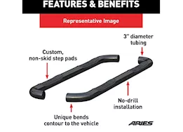 Aries 19-c ram 1500 crew cab 3in round black steel side bars