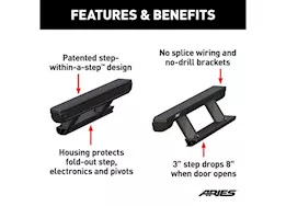 Aries 19-c ram 1500 crew cab actiontrac running board and brackets