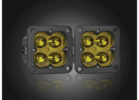 Arc Lighting CONCEPT SERIES POD 3 IN CUBE LED POD LIGHTS, FOG LIGHT, FLUSH MOUNT, YELLOW LENS