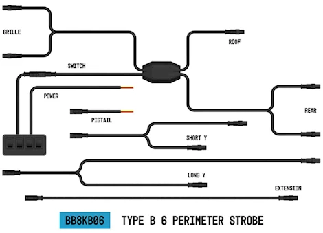 Arc Lighting STROBELINK HARNESS TYPE B (6 LIGHTS)(1EA)