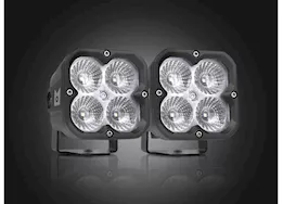 Arc Lighting Concept series pod 3 in cube led pod lights, flood beam, pedestal mount (2 ea)