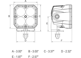 Arc Lighting Concept series pod 3 in cube led pod lights, flood beam, pedestal mount (2 ea)