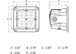 Arc Lighting Concept series pod 3 in cube led pod lights, fog light, flush mount, yellow lens