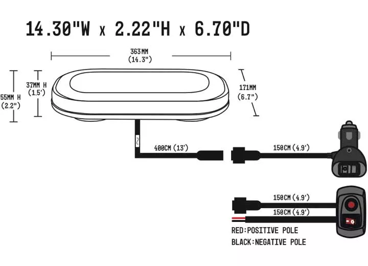 Arc Lighting 15in mini light bar all in one package (1ea) amber/white