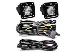 Baja Designs S1 black flush mount led auxiliary light pod reverse kit(wide cornering;clear)