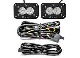 Baja Designs S2 sport, pair, led wide cornering, flush mount, backup kit