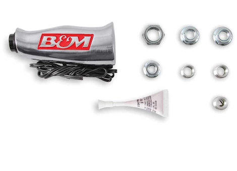 B & M Automotive T-HANDLE W/BUTTON BRUSHED AL