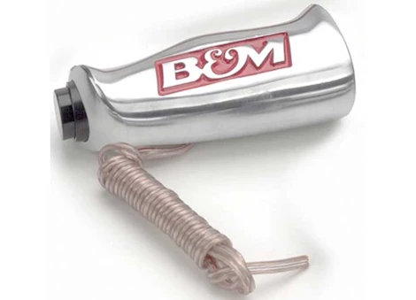 B & M Automotive T-HANDLE W/BUTTON BRUSHED AL