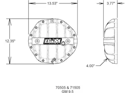 B & M Automotive Cast aluminum differential cover designed to fit most vehicles w/ gm 9.5in 14 bo