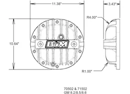 B & M Automotive Cast aluminum differential cover blk fit most vehicles w/ gm 8.2in, 8.5in& 8.6in