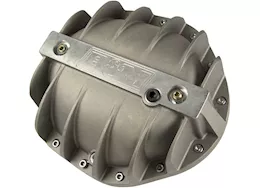 B & M Automotive Cast aluminum differential cover designed to fit most vehicles w/ gm 9.5in 14 bo