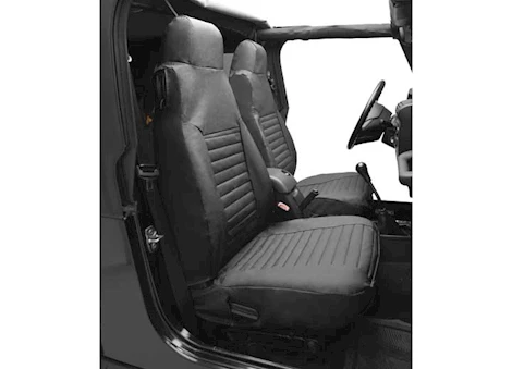 Bestop Inc. 80-83 jeep cj5/76-86 cj7/86-91 wrangler front high-back seat cover sold as pair-black denim Main Image