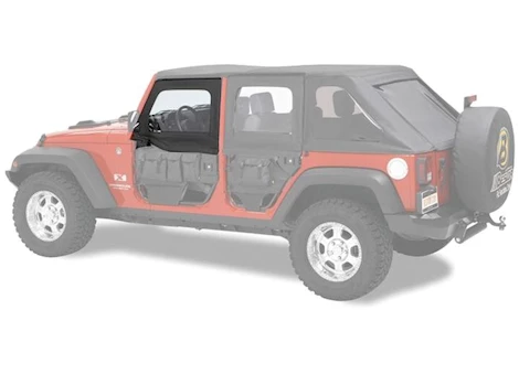 Bestop Inc. 20-C GLADIATOR; 18-C WRANGLER JL; FRONT DOORS ELEMENT UPPER FABRIC HALF DOORS BLACK DIAMOND