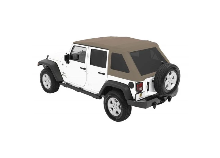 Bestop Trektop Glide Slantback Soft Top for Wrangler JK Unlimited – Pebble Beige Twill