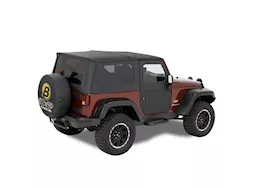 Bestop Inc. 07-18 jeep wrangler jk full 2 pc fabric doors; front; w/factory door surrounds/strikers; blk twill