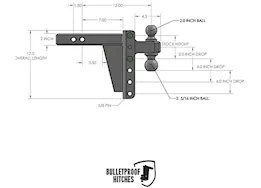 Bulletproof Hitches 2.0" Extreme Duty 6" Drop/Rise Hitch