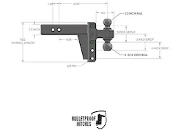 Bulletproof Hitches 2.5" Extreme Duty 4" Drop/Rise Hitch