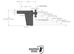 Bulletproof Hitches 3.0in extreme duty 10in drop/rise