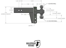 Bulletproof Hitches 3.0" Extreme Duty 4" Drop/Rise Hitch