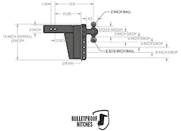 Bulletproof Hitches 3.0in extreme duty 8in drop/rise