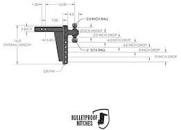 Bulletproof Hitches 2.0" Heavy Duty 10" Drop/Rise Hitch