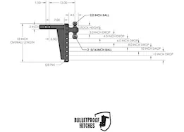 Bulletproof Hitches 2.0" Heavy Duty 12" Drop/Rise Hitch