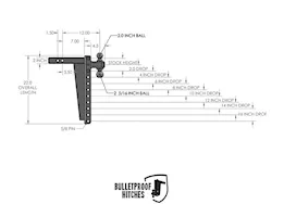 Bulletproof Hitches 2.0" Heavy Duty 16" Drop/Rise Hitch