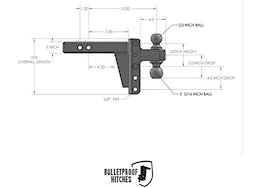 Bulletproof Hitches 2.0" Heavy Duty 4" Drop/Rise Hitch